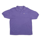 SCREENMATES Mens Purple XL Short Sleeve Logo Embroidered Cotton Blend Polo Shirt