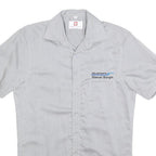 ENGELBERT STRAUSS Mens Grey Cotton Blend Work Shirt S Manuel Bongni Embroidered