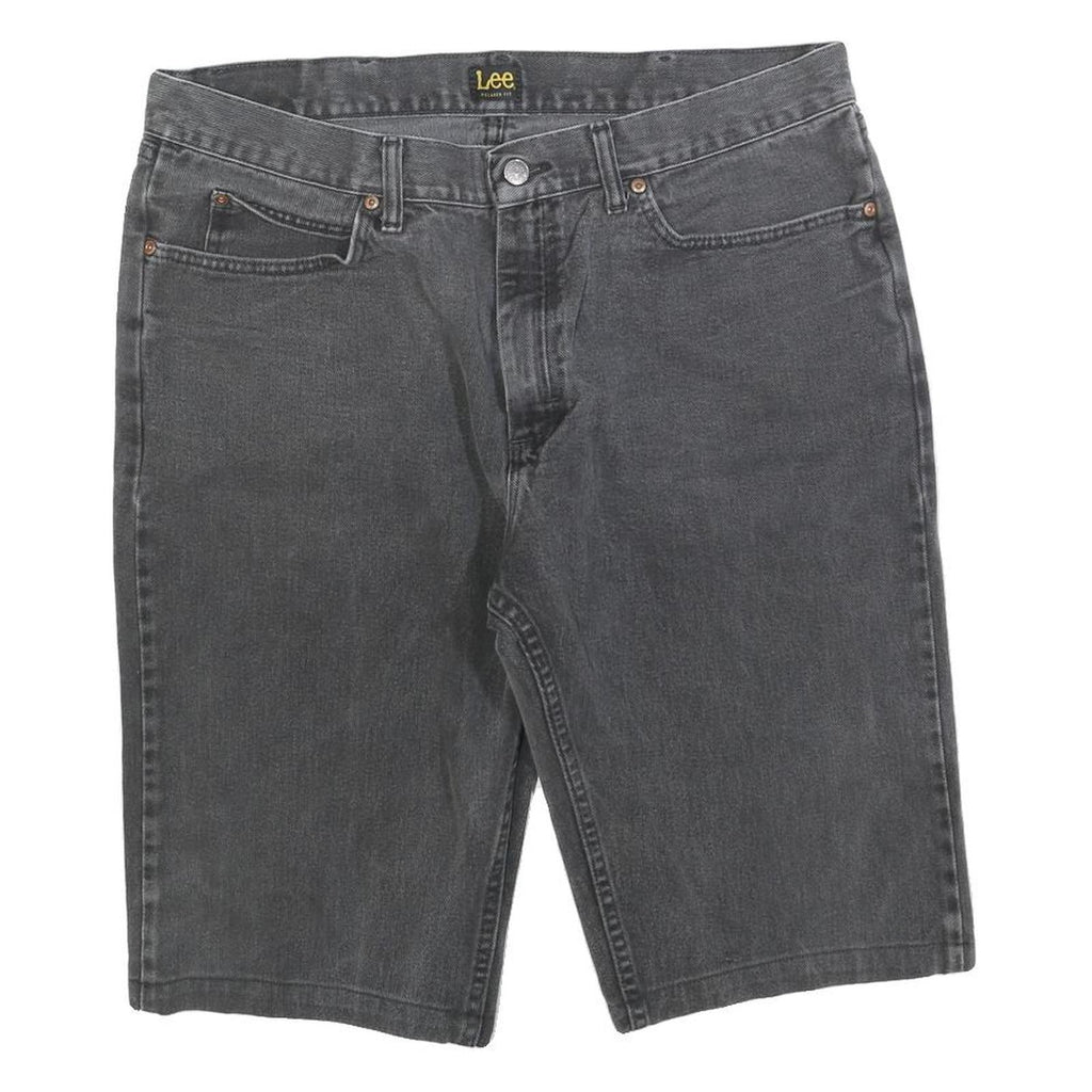 LEE Mens Shorts Black Denim XL W38 Classic Fit Casual Cotton Blend
