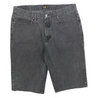 LEE Mens Shorts Black Denim XL W38 Classic Fit Casual Cotton Blend