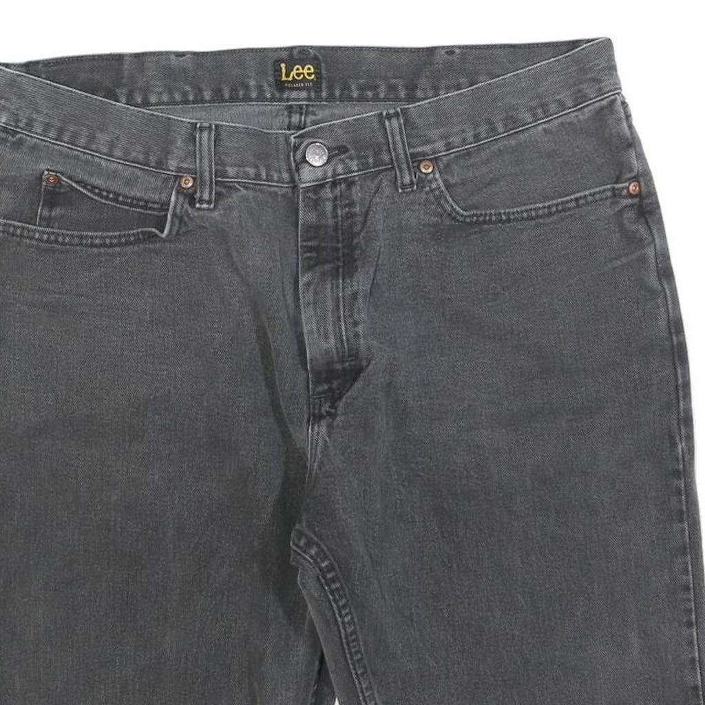 LEE Mens Shorts Black Denim XL W38 Classic Fit Casual Cotton Blend