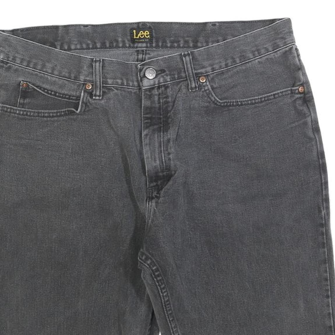 LEE Mens Shorts Black Denim XL W38 Classic Fit Casual Cotton Blend