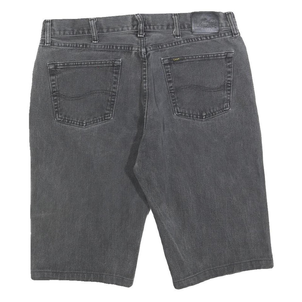 LEE Mens Shorts Black Denim XL W38 Classic Fit Casual Cotton Blend