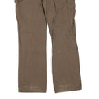 DICKIES Womens Regular Fit Straight Brown Denim W38 L32 Workwear Zip Jeans