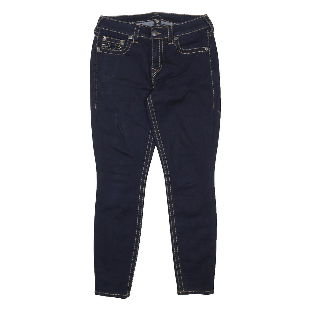 TRUE RELIGION Womens Slim Blue Denim Rinse Jeans W30 L27 Stylish Stitching