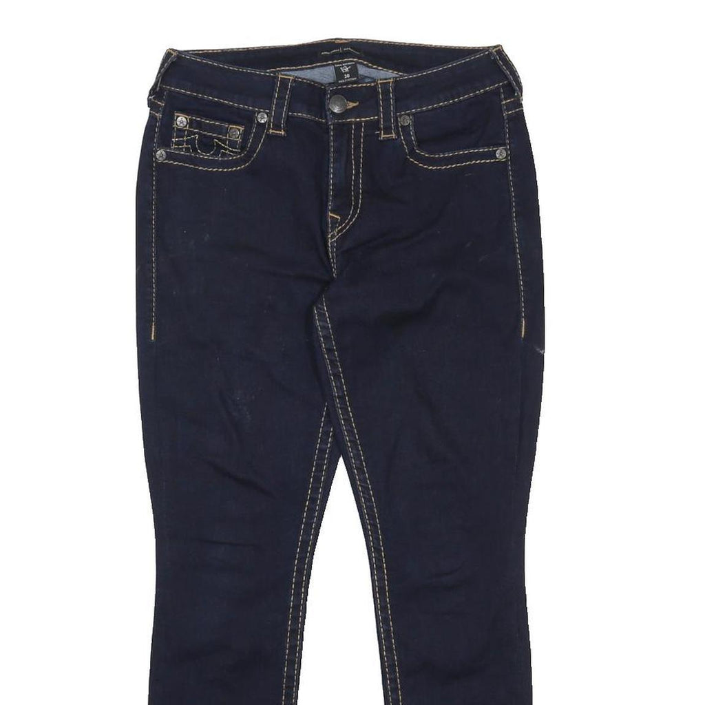 TRUE RELIGION Womens Slim Blue Denim Rinse Jeans W30 L27 Stylish Stitching
