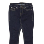 TRUE RELIGION Womens Slim Blue Denim Rinse Jeans W30 L27 Stylish Stitching