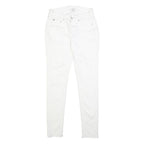 TRUE RELIGION Womens Slim White Denim Slim Jeans Cotton Blend W27 L30 Zip