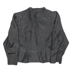 YESSICA Womens Black Printed Blouse Long Sleeve Button Neck L Stylish