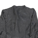 YESSICA Womens Black Printed Blouse Long Sleeve Button Neck L Stylish