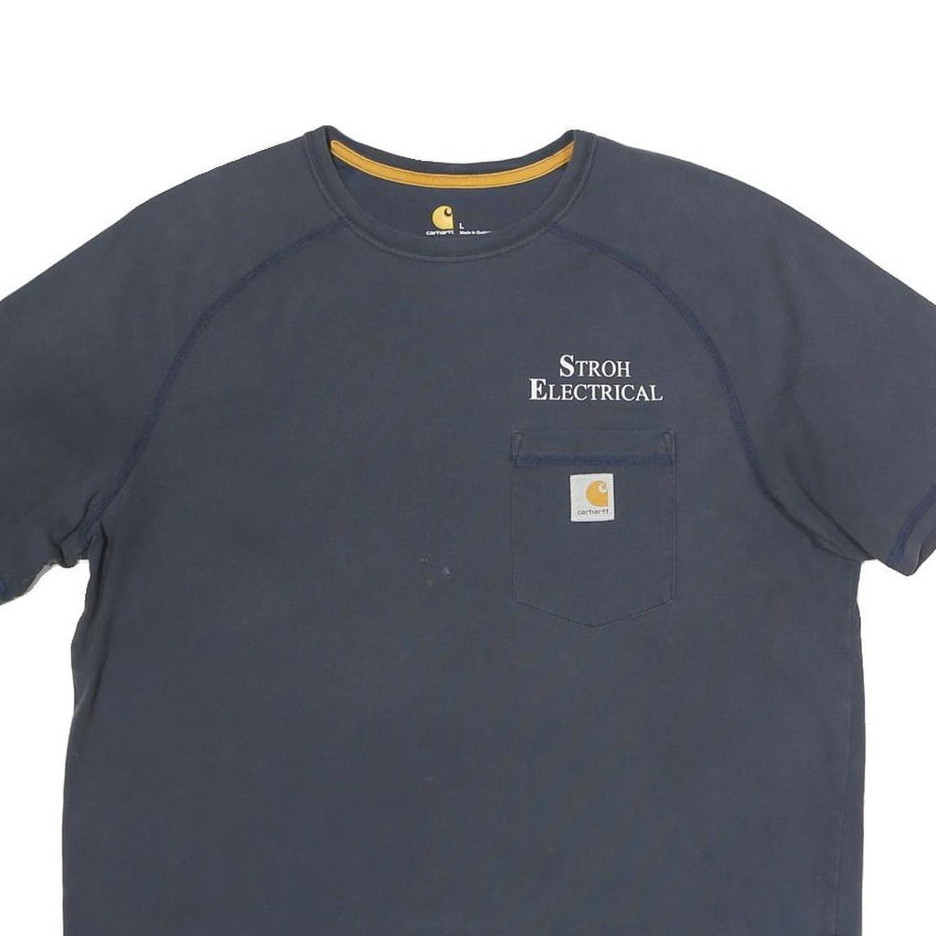 CARHARTT Mens Navy Blue Stroh Electrical Graphic T-Shirt L Short Sleeve Crew