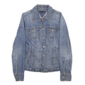 TOMMY HILFIGER Womens Blue Denim Jacket S Cotton Blend Classic Button Closure