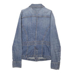 TOMMY HILFIGER Womens Blue Denim Jacket S Cotton Blend Classic Button Closure