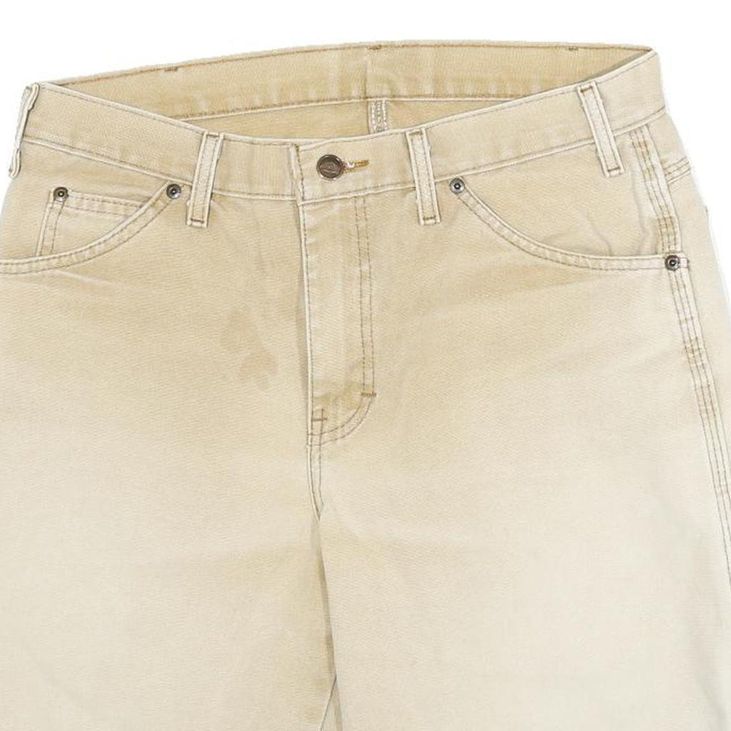 DICKIES Mens Shorts Beige Cargo Cotton Blend L W30 Workwear Utility Pocket