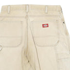 DICKIES Mens Shorts Beige Cargo Cotton Blend L W30 Workwear Utility Pocket