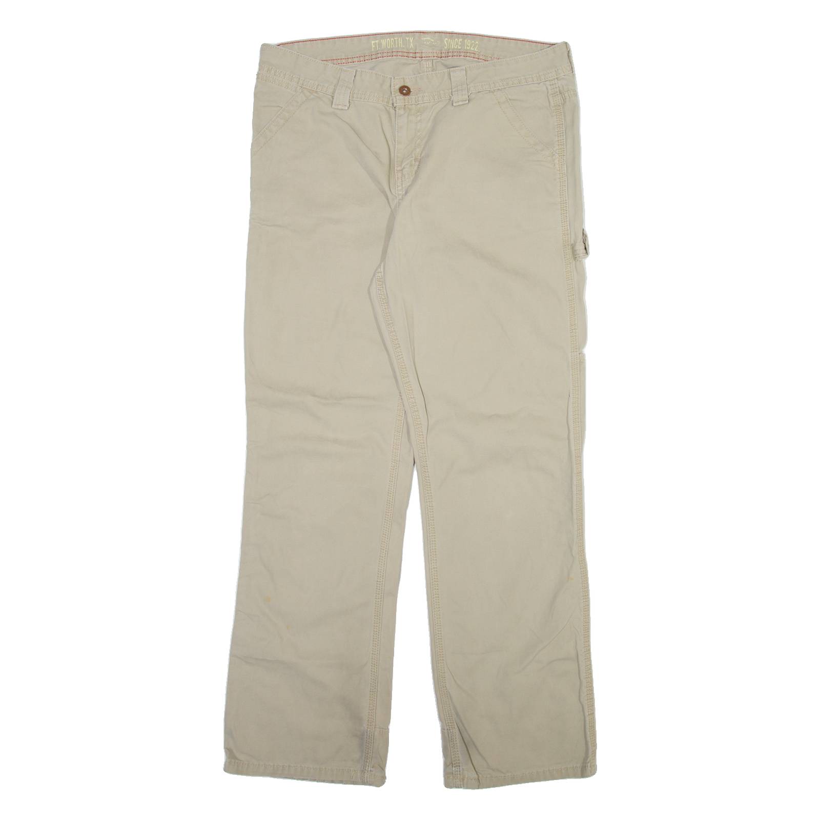 DICKIES Carpenter Womens Trousers Beige Regular Bootcut W35 L30