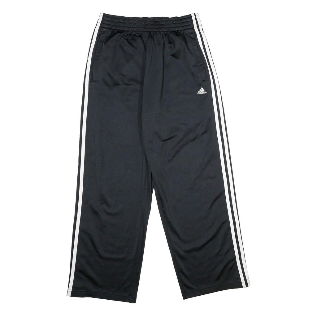 ADIDAS Mens Joggers Black & White Regular Straight S W24 L28 Snap Button