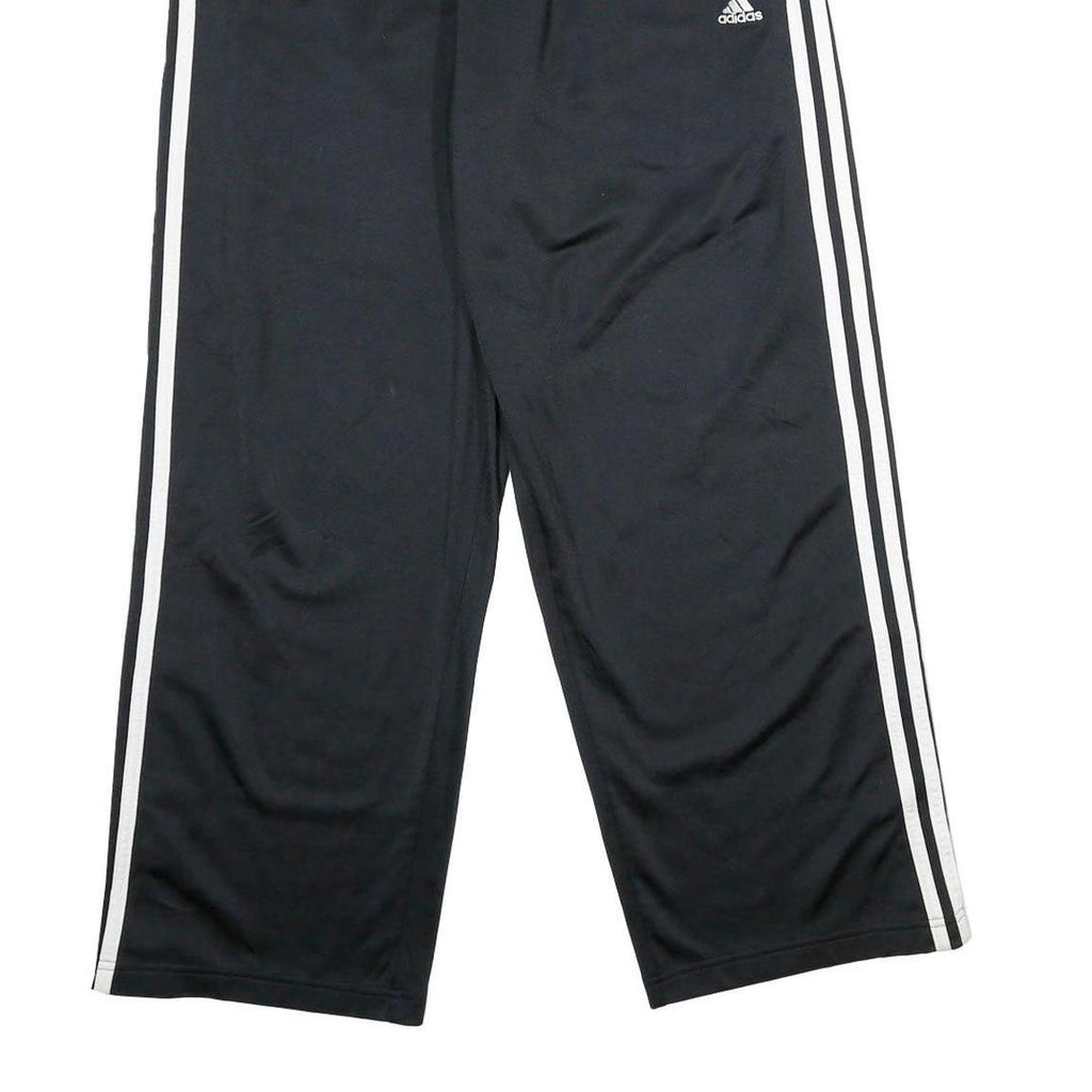 ADIDAS Mens Joggers Black & White Regular Straight S W24 L28 Snap Button