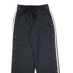 ADIDAS Mens Joggers Black & White Regular Straight S W24 L28 Snap Button