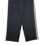 ADIDAS Mens Joggers Black & White Regular Straight S W24 L28 Snap Button