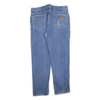 CARHARTT Mens Regular Blue Denim Jeans W38 L32 Classic Zip Cotton Blend