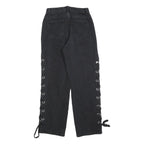 ROMWE Womens Jeans Black Relaxed Straight Denim Medium W26 L29 Lace-up Side