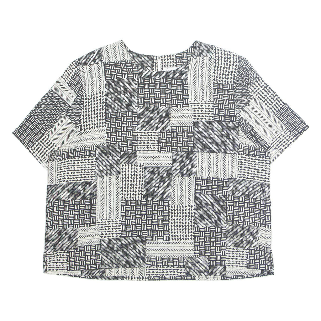 KATHY IKE Womens Printed Top Black Geometric L