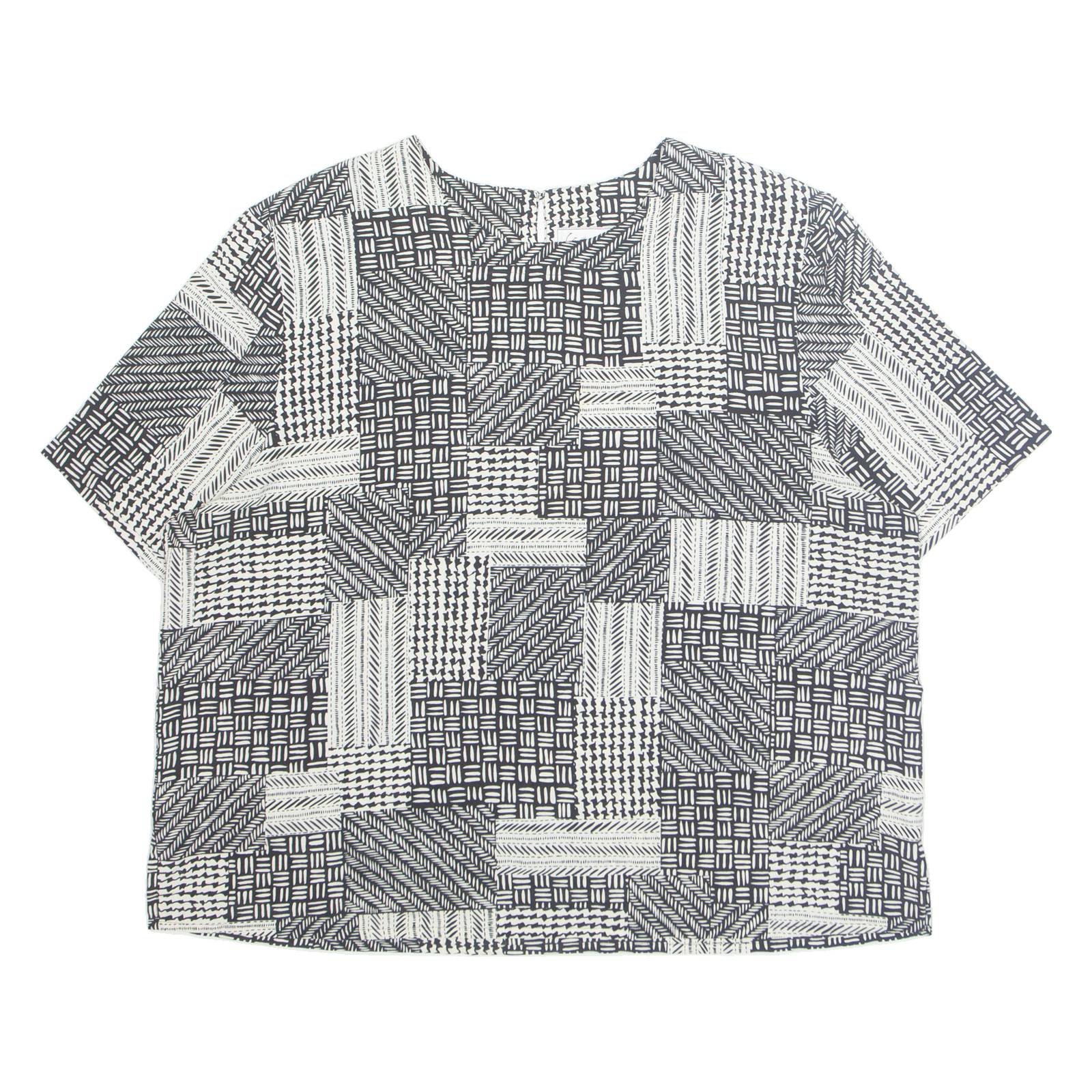 KATHY IKE Womens Printed Top Black Geometric L