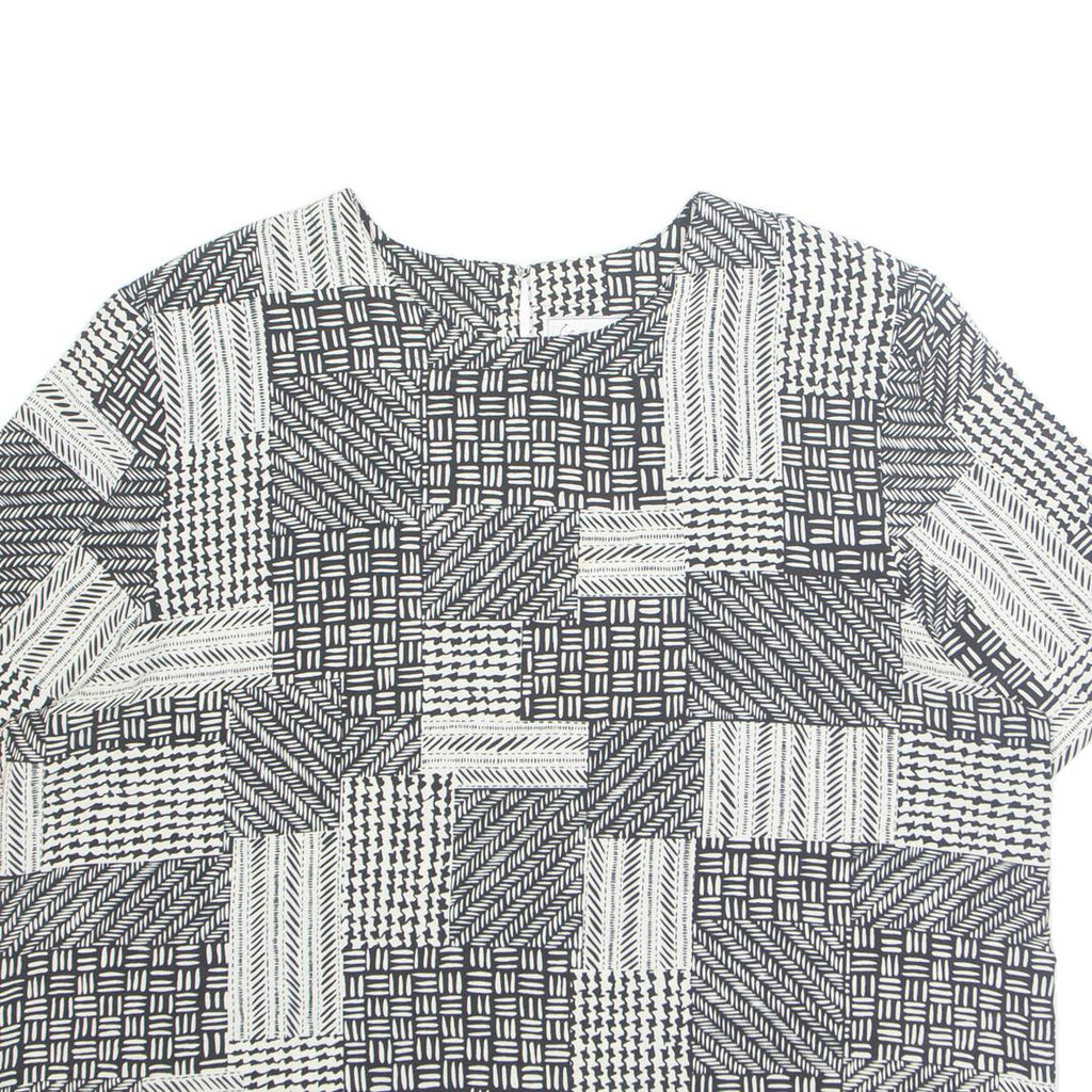 KATHY IKE Womens Printed Top Black Geometric L