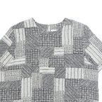 KATHY IKE Womens Printed Top Black Geometric L