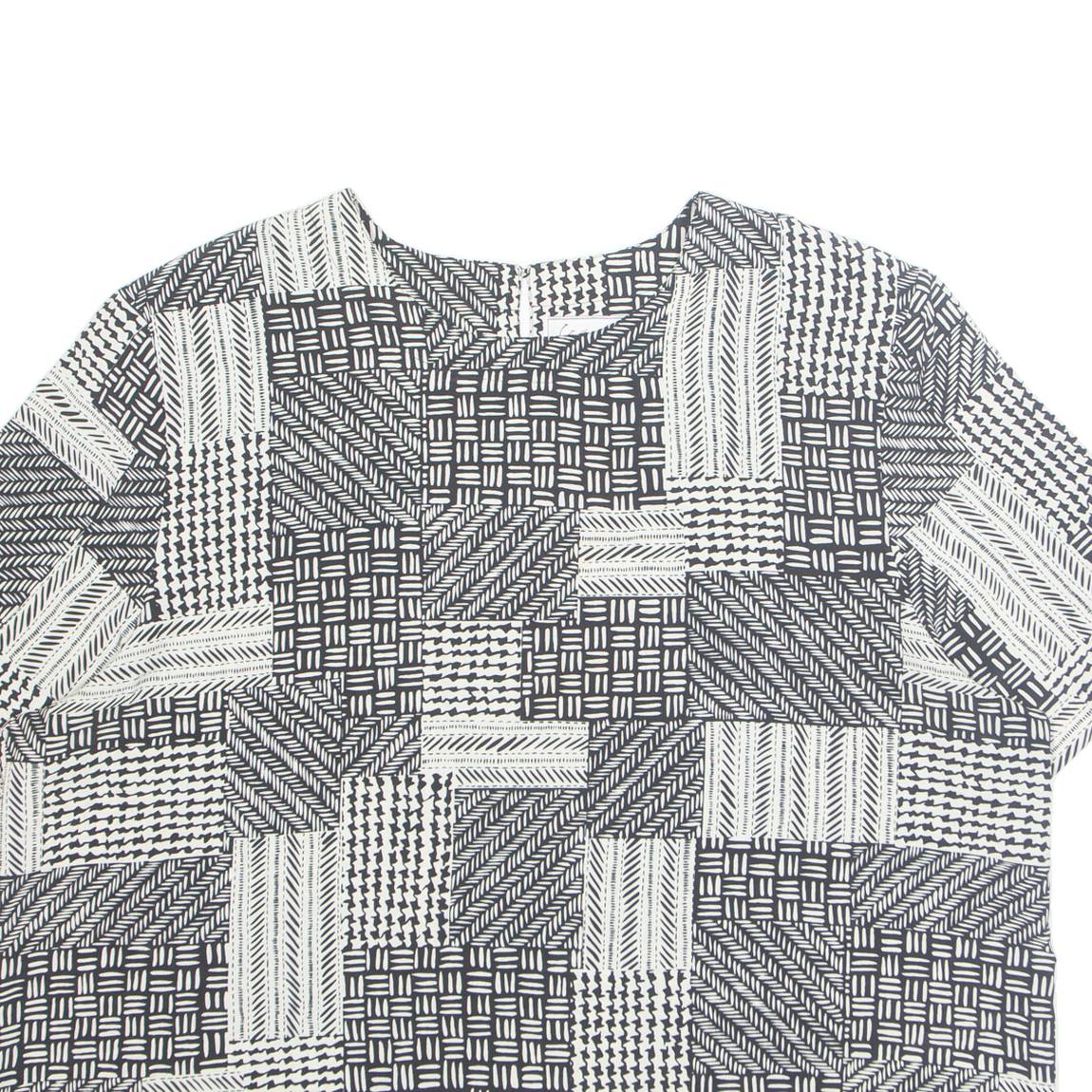 KATHY IKE Womens Printed Top Black Geometric L