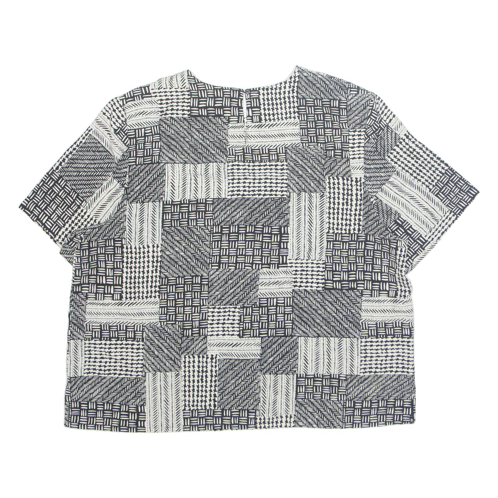 KATHY IKE Womens Printed Top Black Geometric L