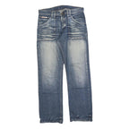 JULES JEANS Mens Blue Relaxed Straight Denim Medium W34 L32 Casual Button Fly