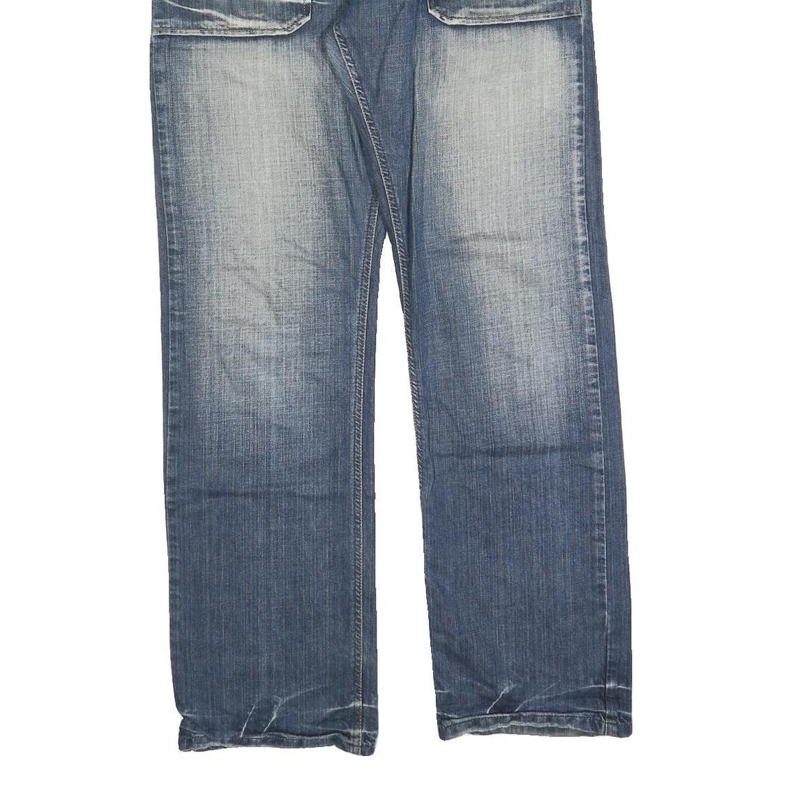 JULES JEANS Mens Blue Relaxed Straight Denim Medium W34 L32 Casual Button Fly