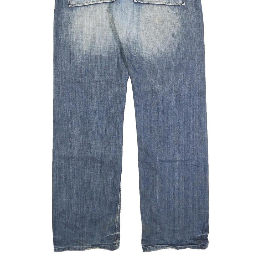 JULES JEANS Mens Blue Relaxed Straight Denim Medium W34 L32 Casual Button Fly