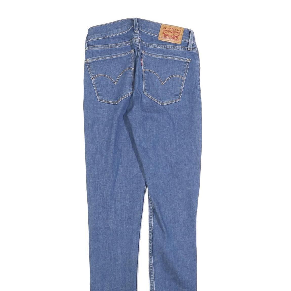 LEVI'S 710 Womens Slim Blue Denim Light Woven Jeans W26 L32 Stylish Zip Closure