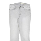 DKNY Womens Light Grey Slim Fit Skinny Denim Cotton Blend Jeans W28 L26 Zip