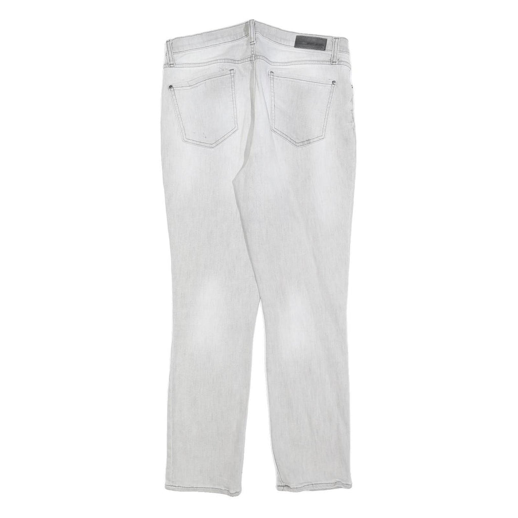 DKNY Womens Light Grey Slim Fit Skinny Denim Cotton Blend Jeans W28 L26 Zip