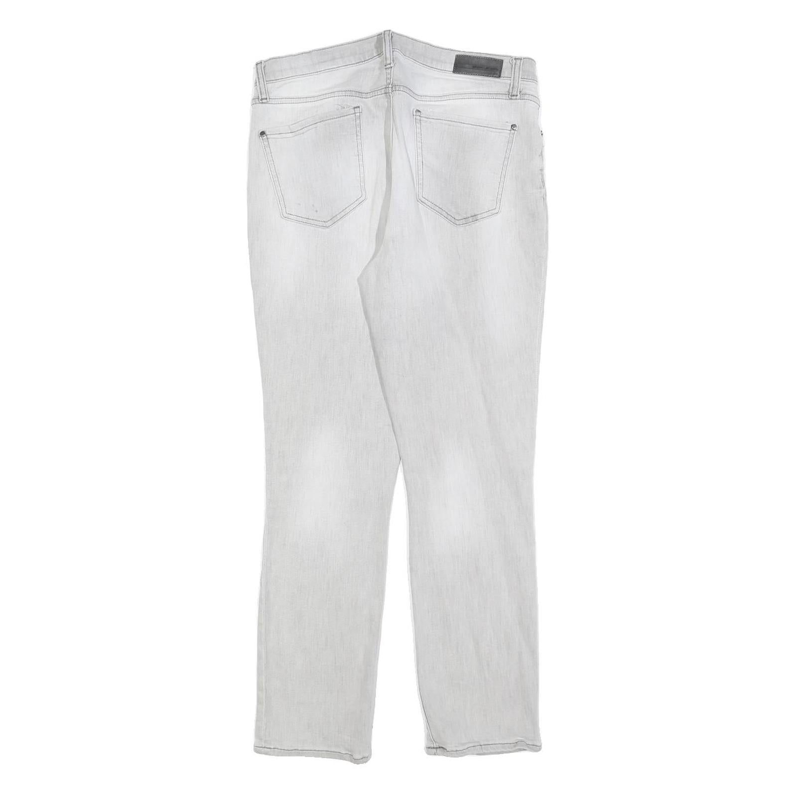 DKNY Womens Light Grey Slim Fit Skinny Denim Cotton Blend Jeans W28 L26 Zip
