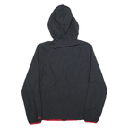 STARTER Mens Black & Red Zip Hooded Jacket S Polyester Blend Colourblock