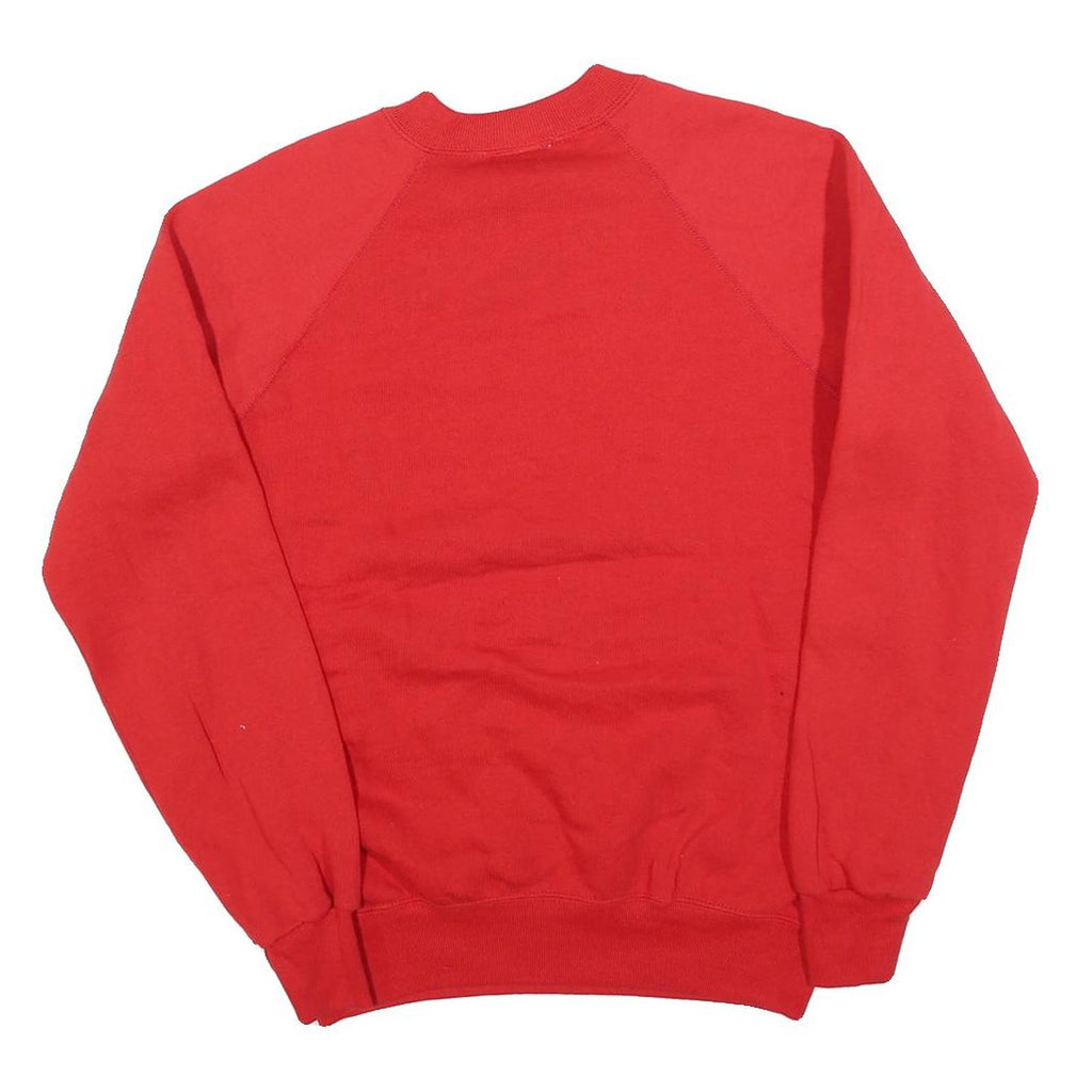 LEE Womens Red Crew Neck Sweatshirt L Plain Cotton Blend Casual Pullover