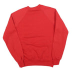 LEE Womens Red Crew Neck Sweatshirt L Plain Cotton Blend Casual Pullover