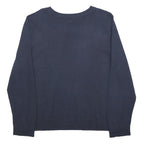 TOMMY HILFIGER Womens Navy Plain Cotton Blend Jumper Crew Neck Basic Knit XL