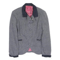 JACK MURPHY Womens Grey & Navy Wool Blend Button Jacket UK 12 Herringbone