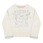 Womens Cream Arizona Trading Post Graphic Crew Neck Sweatshirt XL Casual