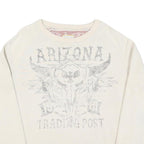 Womens Cream Arizona Trading Post Graphic Crew Neck Sweatshirt XL Casual