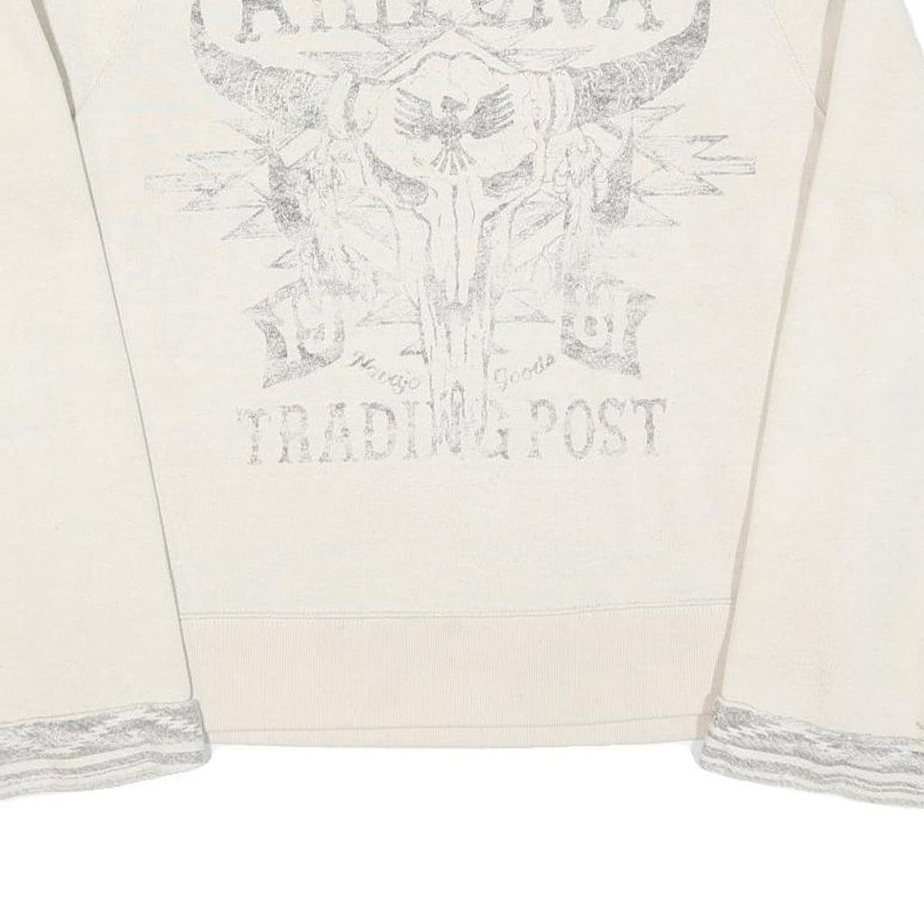 Womens Cream Arizona Trading Post Graphic Crew Neck Sweatshirt XL Casual