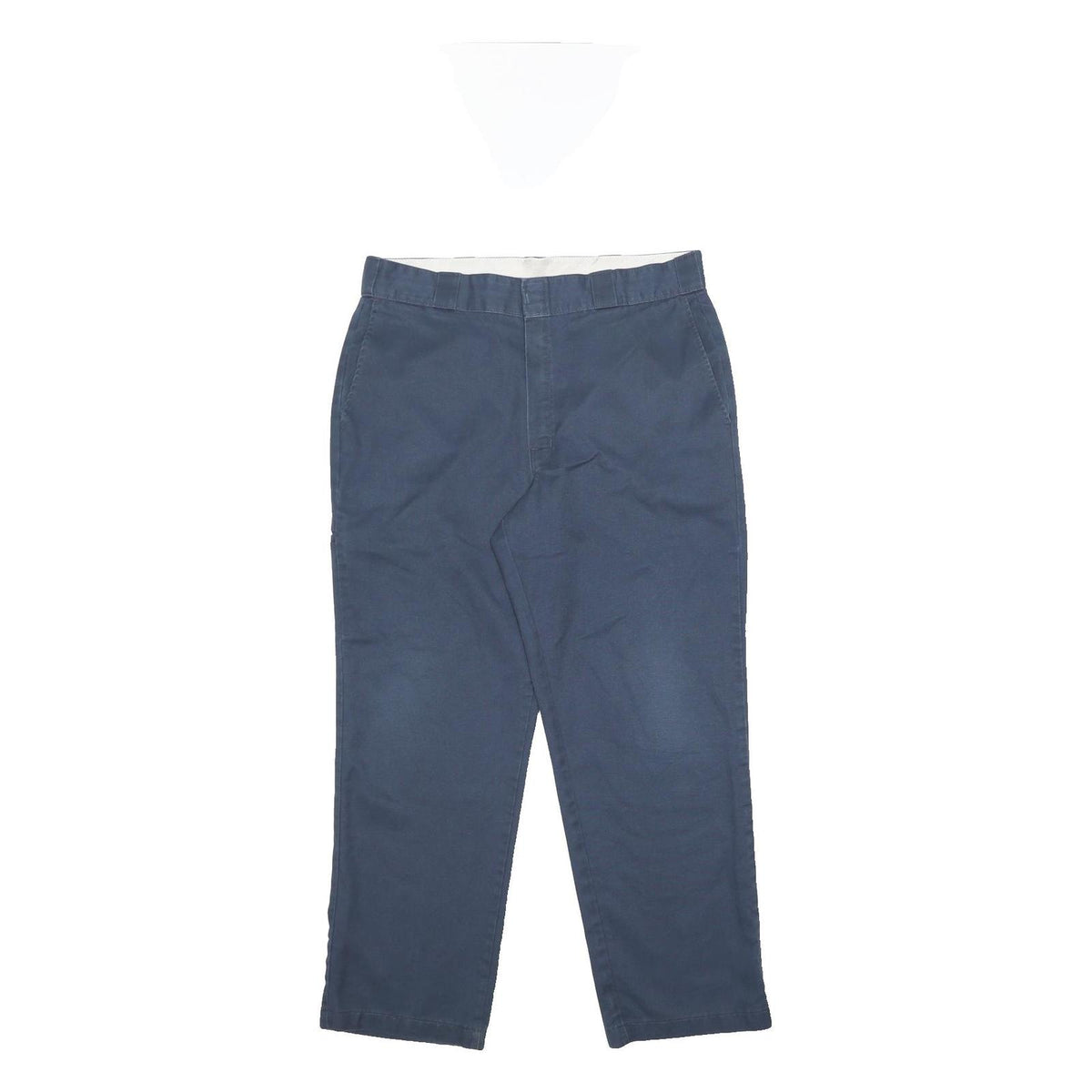 DICKIES Mens Cotton Blend Navy Relaxed Straight Trousers W36 L30 Workwear