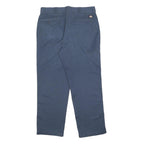 DICKIES Mens Cotton Blend Navy Relaxed Straight Trousers W36 L30 Workwear