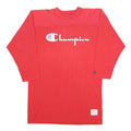 CHAMPION Mens Red Long Sleeve Crew Neck Cotton Blend T-Shirt M